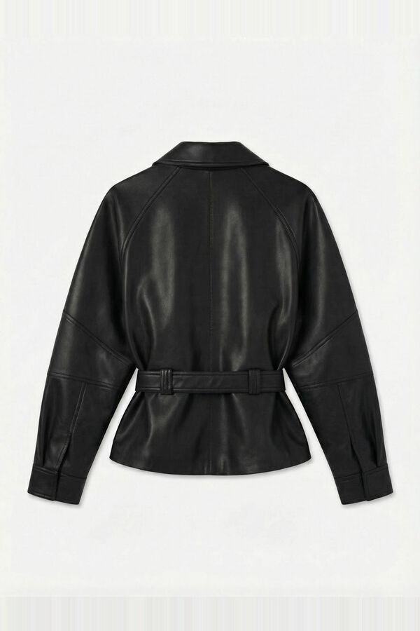 Vero Moda Faux leather belted jacket Black