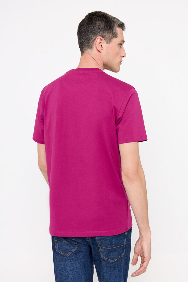 Cortefiel Basic T-shirt with pocket Maroon