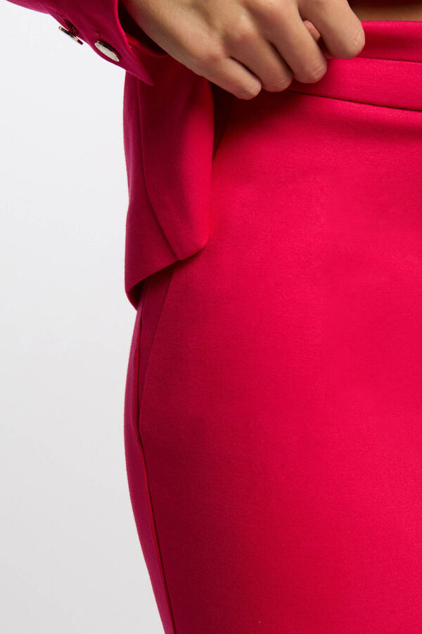 Morgan Calça cigarro com pregas Vermelho