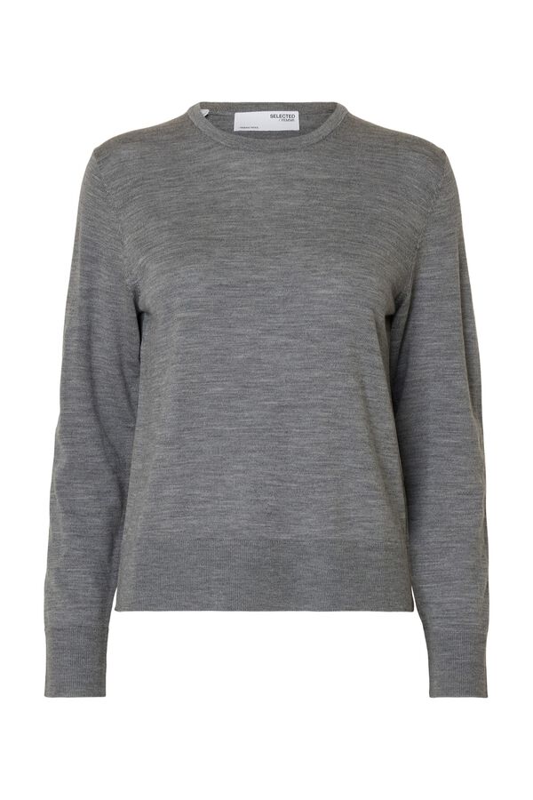 Selected Camisola 100% l&atilde; merino Cinzento