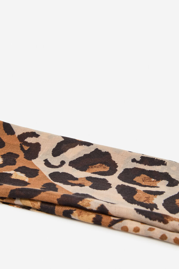 Cortefiel Leopard spot scarf Printed brown