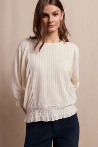 Slowlove Camiseta rústica estruturada com manga balão