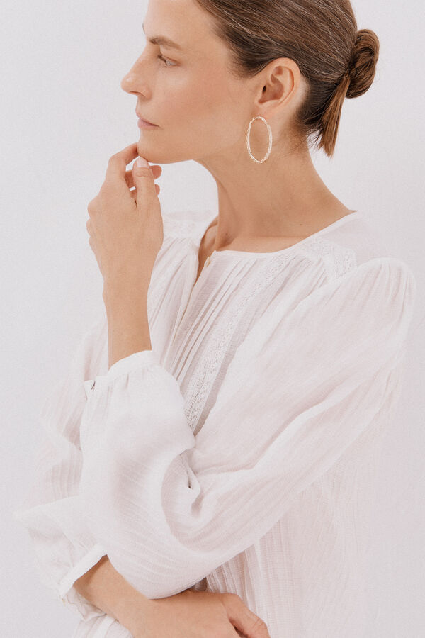 Cortefiel lace trim blouse White
