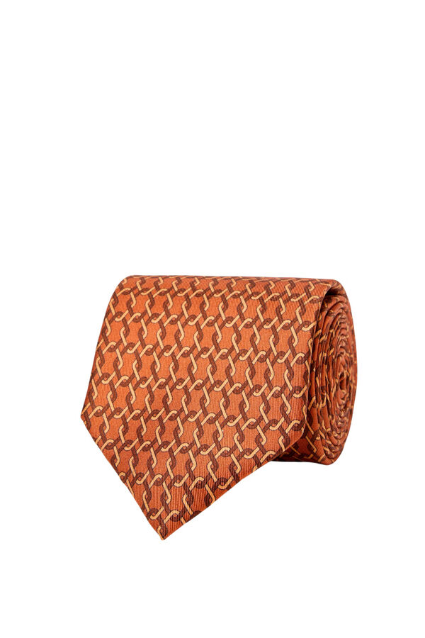 Selected Corbata con print 100% seda Rojo
