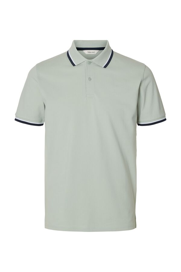 Selected Piqu&eacute; short sleeve polo shirt Kaki