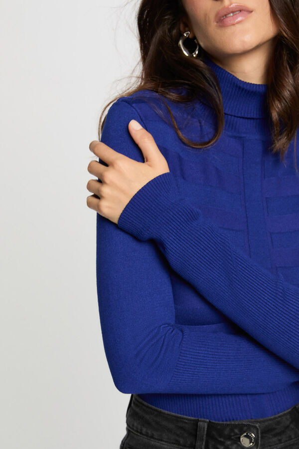 Morgan Suéter de gola alta Azul
