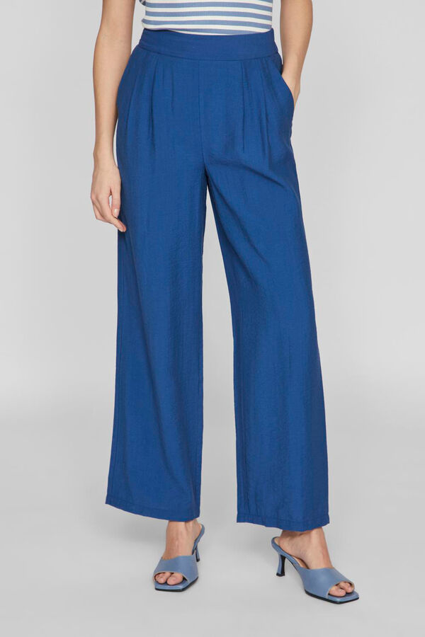 Cortefiel Pantalon largo con cintura elastica Azul royal
