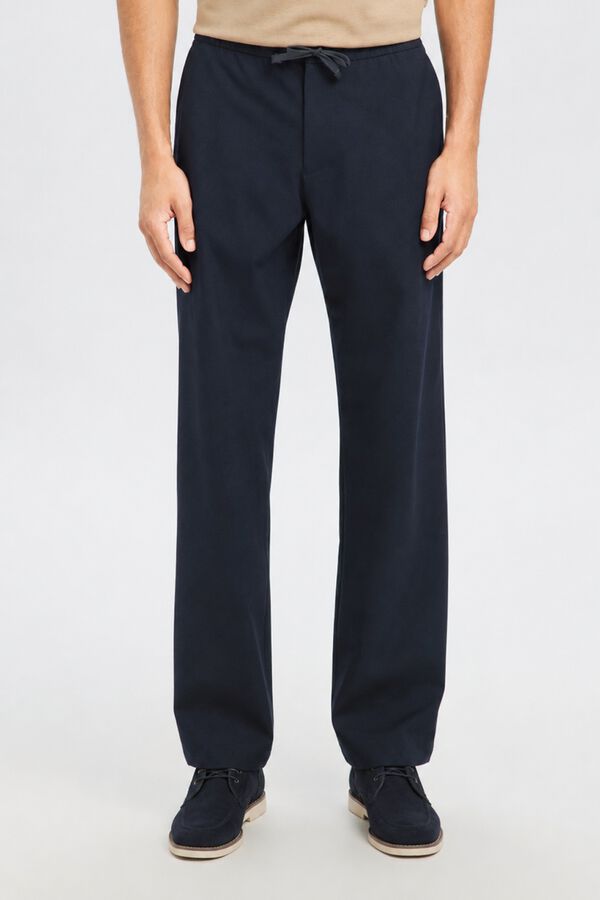 Selected Cal&ccedil;a casuais de perna reta Azul