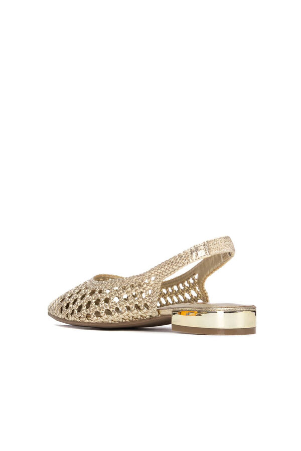 XTI Sabrinas de malha entran&ccedil;ada com salto baixo Dourado