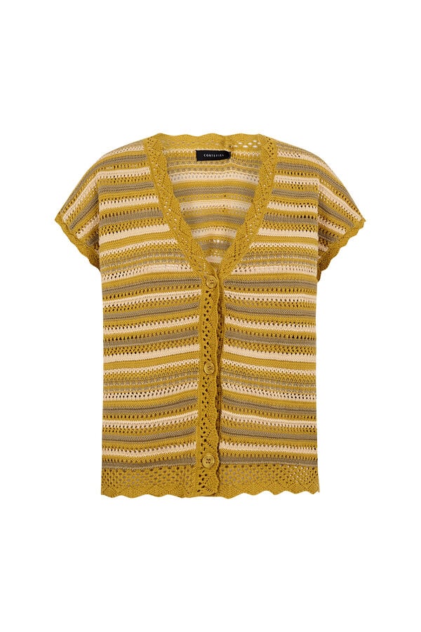 Cortefiel Chaqueta punto multicolor Amarillo