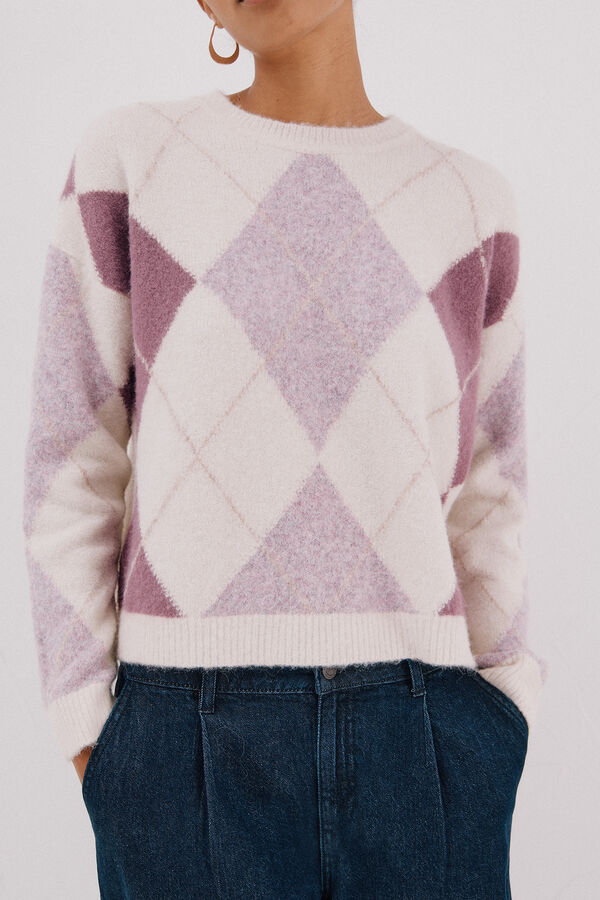 Cortefiel Diamond jersey-knit jersey Ivory