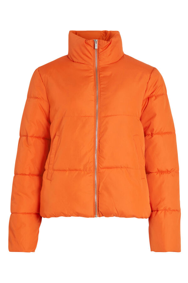 Cortefiel Women's high neck short puffer coat Orange