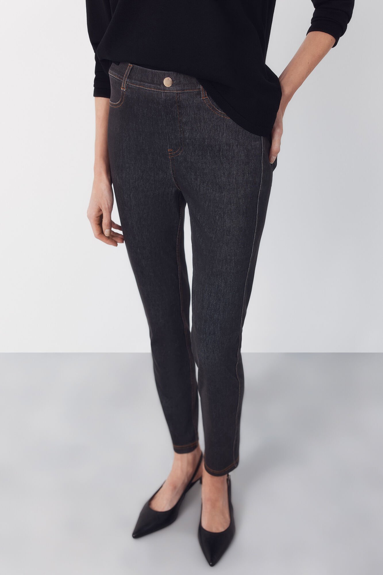 Cortefiel Jersey-knit denim legging