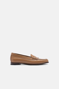 Cortefiel Brown Leather Loafers Camel