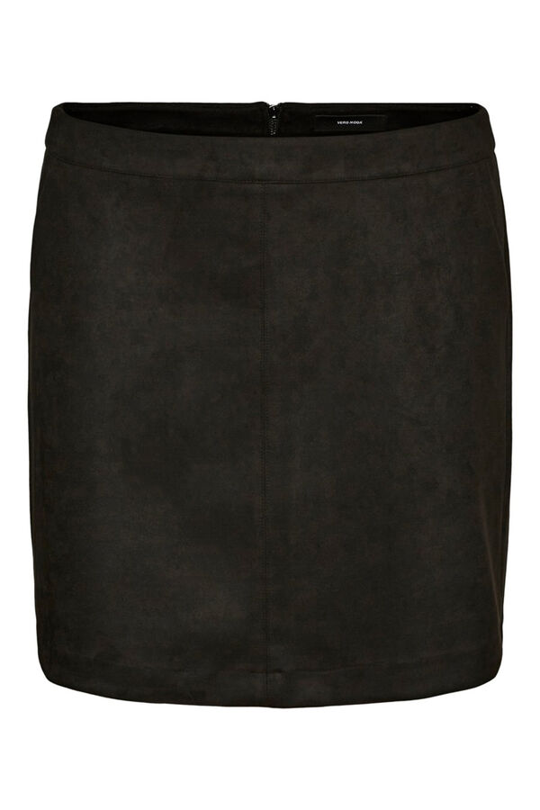 Cortefiel Curve short faux suede skirt Black