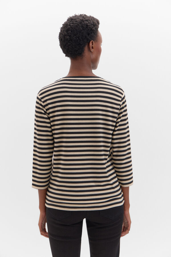 Cortefiel Bright striped t-shirt Printed white