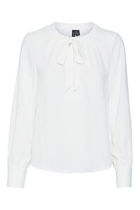 Cortefiel Long-sleeved round neck top White