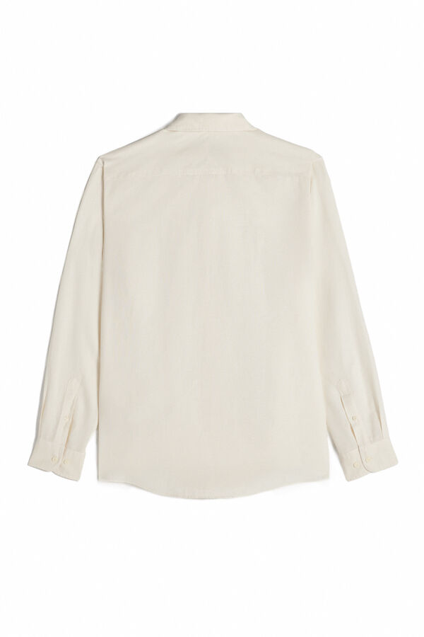 Cortefiel Linen/cotton long-sleeved shirt Ivory