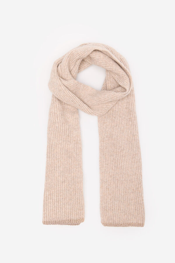 Cortefiel jersey-knit scarf with lurex Nude