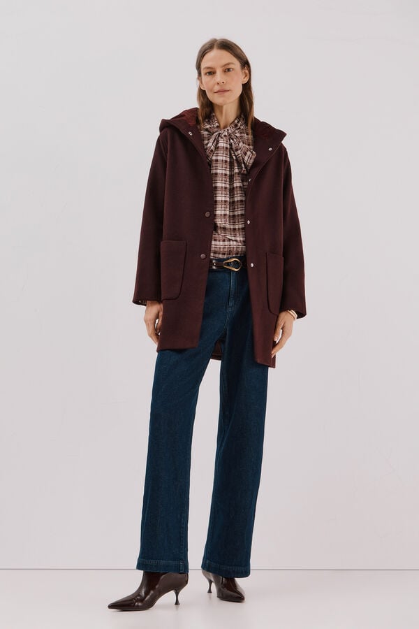 Cortefiel Hooded hood Maroon