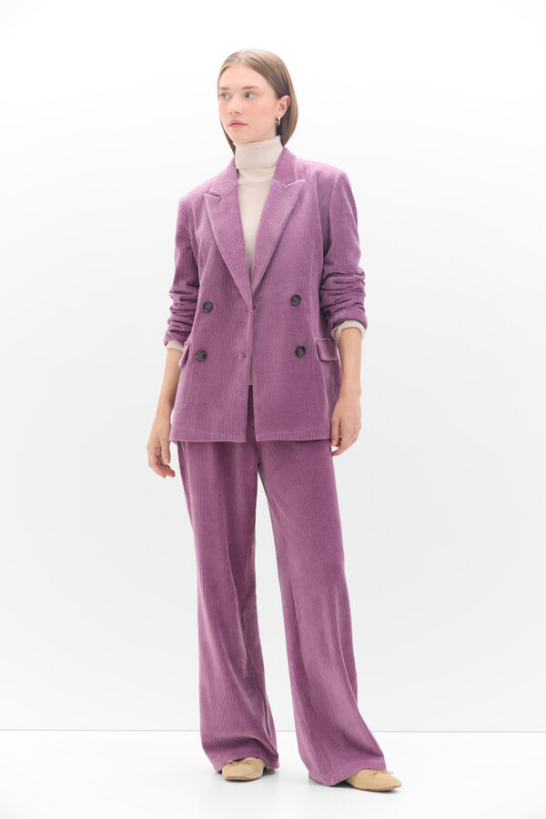 Cortefiel Corduroy straight trousers Lilac