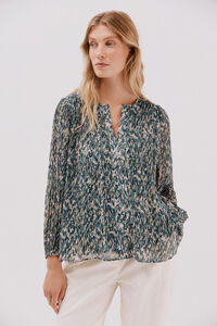 Cortefiel Contrast pleated blouse