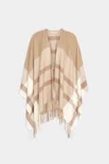 Morgan Poncho con rayas Beige