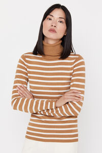 Cortefiel Two-tone striped jumper Printed beige