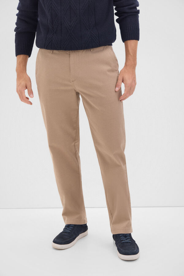 Cortefiel Pantalón chino regular fit Beige