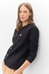 Cortefiel Metallic jacquard jacket Black