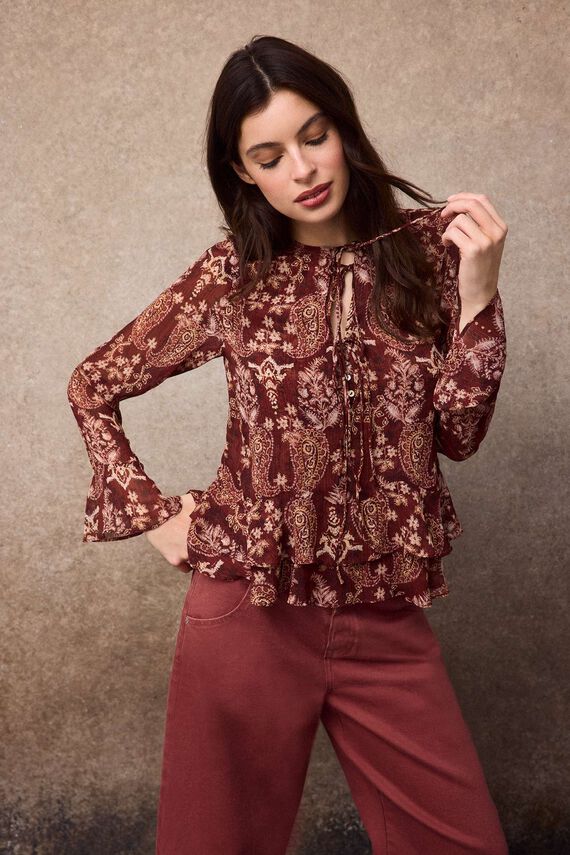 Blusa estampada fluida