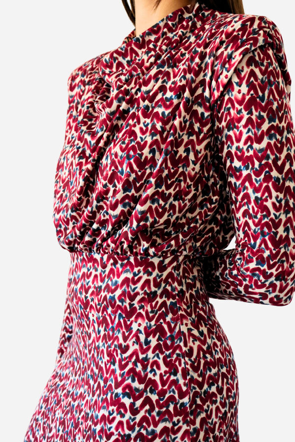 Cuplé Vestido midi punto estampado geometrico Multicolor