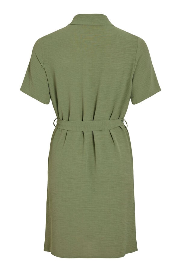 Vila Vestido camiseiro curto Verde