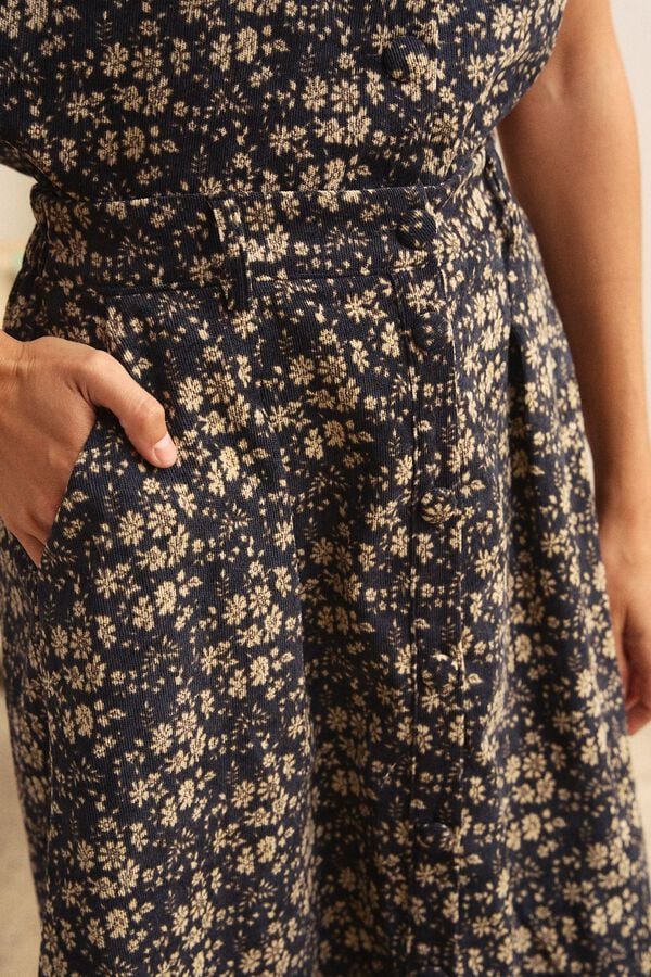 Pol&iacute;n Et Moi Abeny floral midi skirt Black