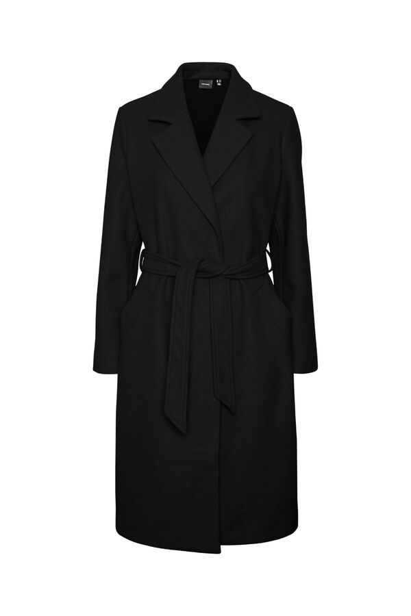 Vero Moda Sobretudo comprido com aba Preto