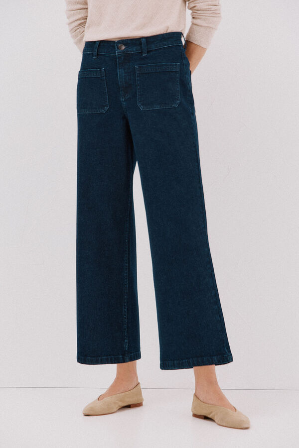 Cortefiel  marine trousers pockets Blue