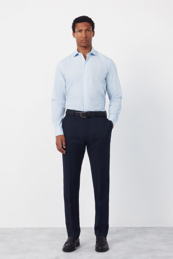 Cortefiel Camisa vestir rayas f&aacute;cil plancha Azul