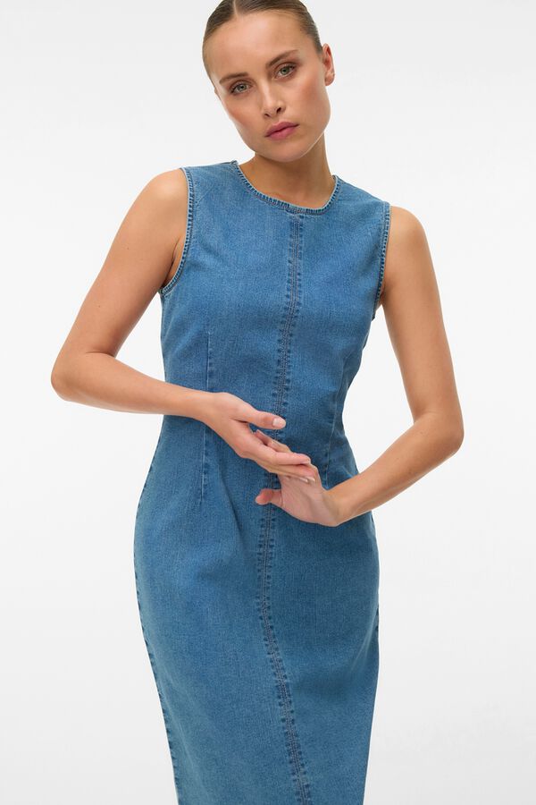 Vero Moda Vestido midi denim Azul