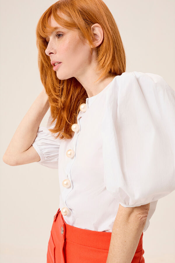 Dolores Promesas Jane Puff Sleeve Blouse White