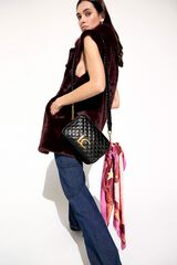 Lola Casademunt Puffer crossbody bag with mini studs Black
