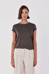 Cortefiel T-shirt com debrum duplo Tostado