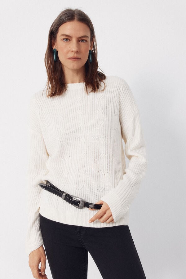 Cortefiel Soft feel jumper Ivory