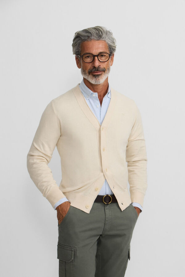 Silbon Casaco de malha clássico Tostado