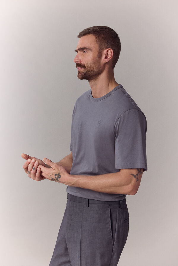 OOTO Camiseta b&aacute;sica ligera Gris