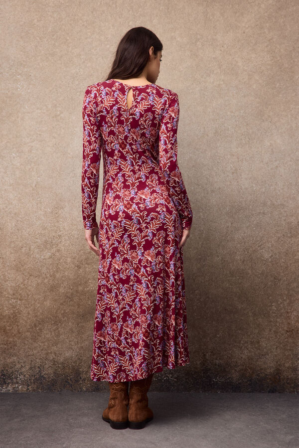 Slowlove Vestido estampado com franzidos Vermelho