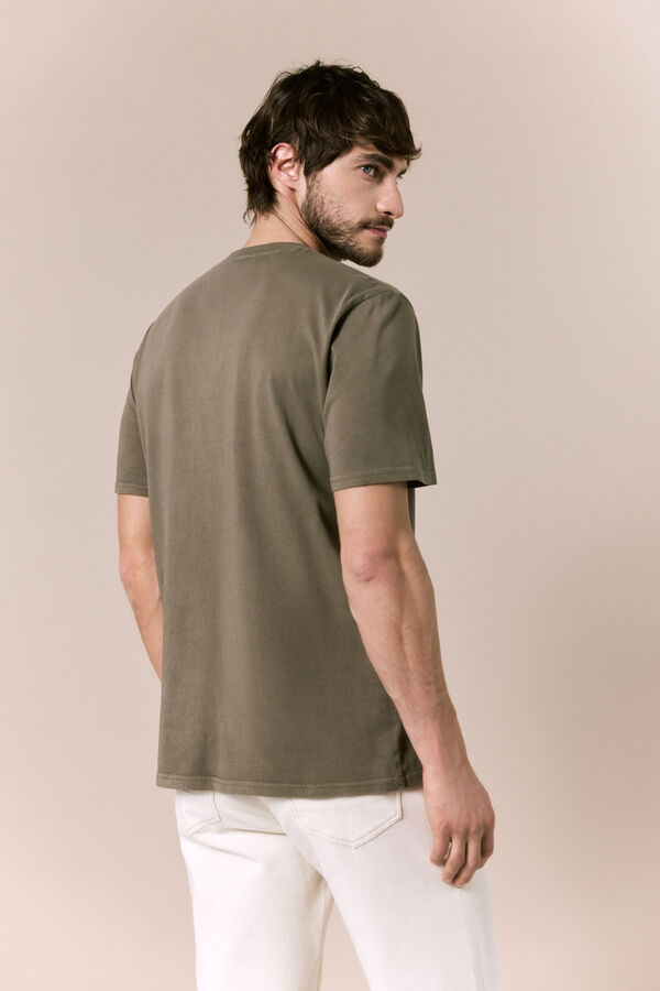 OOTO Washed basic T-shirt Kaki