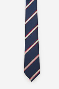 Cortefiel Striped silk tie Navy