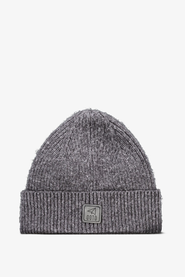 OOTO Boné de malha lisa beanie Cinzento