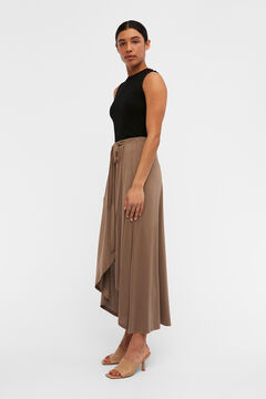 Cortefiel Long jersey-knit modal skirt Gray