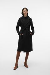 Vero Moda Sobretudo comprido com aba Preto
